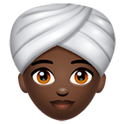 Émoji 👳🏿‍♀️ Femme En Turban : Peau Foncée sur WhatsApp 2.22.8.79.