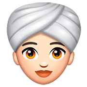 👳🏻‍♀️ Emoji Frau mit Turban: helle Hautfarbe WhatsApp 2.22.8.79.