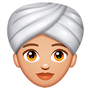 👳🏼‍♀️ Emoji Mujer Con Turbante: Tono De Piel Claro Medio en WhatsApp 2.22.8.79.