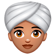 👳🏽‍♀️ Emoji Frau mit Turban: mittlere Hautfarbe WhatsApp 2.22.8.79.