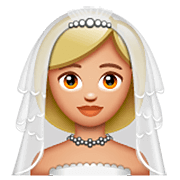 👰🏼‍♀️ Emoji Mujer Con Velo: Tono De Piel Claro Medio en WhatsApp 2.22.8.79.