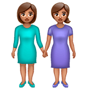 Émoji 👭🏽 Deux Femmes Se Tenant La Main : Peau Légèrement Mate sur WhatsApp 2.22.8.79.
