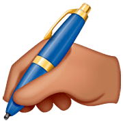 ✍🏽 Emoji Escrevendo à Mão: Pele Morena na WhatsApp 2.22.8.79.