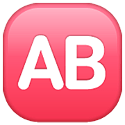 🆎 Emoji Großbuchstaben AB in rotem Quadrat WhatsApp 2.23.2.72.