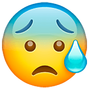 😰 Emoji besorgtes Gesicht mit Schweißtropfen WhatsApp 2.23.2.72.