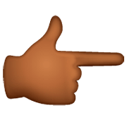👉🏾 Emoji Dorso Da Mão Com Dedo Indicador Apontando Para A Direita: Pele Morena Escura na WhatsApp 2.23.2.72.