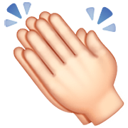 Emoji 👏🏻 Mani Che Applaudono: Carnagione Chiara su WhatsApp 2.23.2.72.