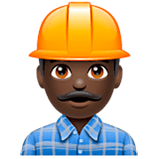 👷🏿 Emoji Trabalhador De Construção Civil: Pele Escura na WhatsApp 2.23.2.72.