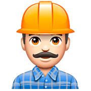 👷🏻 Emoji Trabalhador De Construção Civil: Pele Clara na WhatsApp 2.23.2.72.