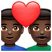 👨🏿‍❤️‍👨🏿 Emoji Casal Apaixonado - Homem: Pele Escura, Homem: Pele Escura na WhatsApp 2.23.2.72.