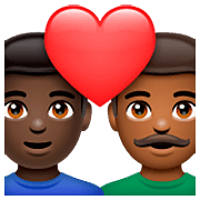 Emoji 👨🏿‍❤️‍👨🏾 Coppia Con Cuore - Uomo: Carnagione Scura, Uomo: Carnagione Abbastanza Scura su WhatsApp 2.23.2.72.