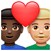 👨🏿‍❤️‍👨🏼 Emoji Liebespaar - Mann: dunkle Hautfarbe, Mann: mittelhelle Hautfarbe WhatsApp 2.23.2.72.
