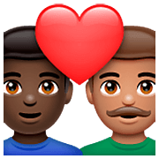Émoji 👨🏿‍❤️‍👨🏽 Couple Avec Cœur - Homme: Peau Foncée, Homme: Peau Légèrement Mate sur WhatsApp 2.23.2.72.