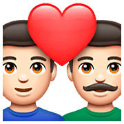 👨🏻‍❤️‍👨🏻 Emoji Casal Apaixonado - Homem: Pele Clara, Homem: Pele Clara na WhatsApp 2.23.2.72.