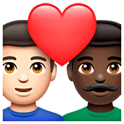 👨🏻‍❤️‍👨🏿 Emoji Casal Apaixonado - Homem: Pele Clara, Homem: Pele Escura na WhatsApp 2.23.2.72.