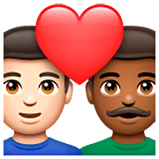 Emoji 👨🏻‍❤️‍👨🏾 Coppia Con Cuore - Uomo: Carnagione Chiara, Uomo: Carnagione Abbastanza Scura su WhatsApp 2.23.2.72.