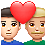 👨🏻‍❤️‍👨🏼 Emoji Liebespaar - Mann: helle Hautfarbe, Mann: mittelhelle Hautfarbe WhatsApp 2.23.2.72.