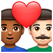 Emoji 👨🏾‍❤️‍👨🏻 Coppia Con Cuore - Uomo: Carnagione Abbastanza Scura, Uomo: Carnagione Chiara su WhatsApp 2.23.2.72.