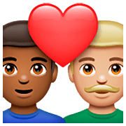 👨🏾‍❤️‍👨🏼 Emoji Pareja Enamorada - Hombre: Tono De Piel Oscuro Medio, Hombre: Tono De Piel Claro Medio en WhatsApp 2.23.2.72.