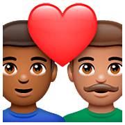 👨🏾‍❤️‍👨🏽 Emoji Casal Apaixonado - Homem: Pele Morena Escura, Homem: Pele Morena na WhatsApp 2.23.2.72.