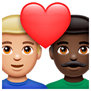 Emoji 👨🏼‍❤️‍👨🏿 Coppia Con Cuore - Uomo: Carnagione Abbastanza Chiara, Uomo: Carnagione Scura su WhatsApp 2.23.2.72.