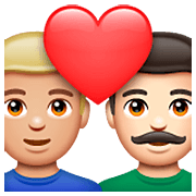👨🏼‍❤️‍👨🏻 Emoji Casal Apaixonado - Homem: Pele Morena Clara, Homem: Pele Clara na WhatsApp 2.23.2.72.