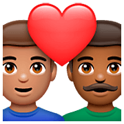 Emoji 👨🏽‍❤️‍👨🏾 Coppia Con Cuore - Uomo: Carnagione Olivastra, Uomo: Carnagione Abbastanza Scura su WhatsApp 2.23.2.72.