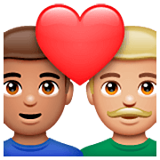 👨🏽‍❤️‍👨🏼 Emoji Liebespaar - Mann: mittlere Hautfarbe, Mann: mittelhelle Hautfarbe WhatsApp 2.23.2.72.