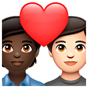 Emoji 🧑🏿‍❤️‍🧑🏻 Coppia Con Cuore: persona, persona, Carnagione Scura, Carnagione Chiara su WhatsApp 2.23.2.72.