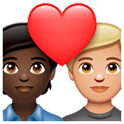 Émoji 🧑🏿‍❤️‍🧑🏼 Couple Avec Cœur: Personne, Personne, Peau Foncée, Peau Moyennement Claire sur WhatsApp 2.23.2.72.