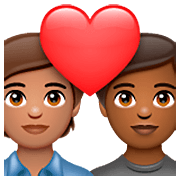Émoji 🧑🏽‍❤️‍🧑🏾 Couple Avec Cœur: Personne, Personne, Peau Légèrement Mate, Peau Mate sur WhatsApp 2.23.2.72.