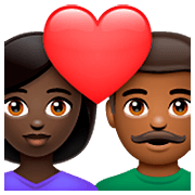 👩🏿‍❤️‍👨🏾 Emoji Pareja Enamorada - Mujer: Tono De Piel Oscuro, Hombre: Tono De Piel Oscuro Medio en WhatsApp 2.23.2.72.
