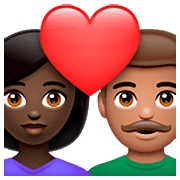 👩🏿‍❤️‍👨🏽 Emoji Casal Apaixonado - Mulher: Pele Escura, Homem: Pele Morena na WhatsApp 2.23.2.72.