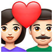 👩🏻‍❤️‍👨🏻 Emoji Pareja Enamorada - Mujer: Tono De Piel Claro, Hombre: Tono De Piel Claro en WhatsApp 2.23.2.72.