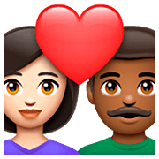 Emoji 👩🏻‍❤️‍👨🏾 Coppia Con Cuore - Donna: Carnagione Chiara, Uomo: Carnagione Abbastanza Scura su WhatsApp 2.23.2.72.