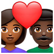 👩🏾‍❤️‍👨🏿 Emoji Pareja Enamorada - Mujer: Tono De Piel Oscuro Medio, Hombre: Tono De Piel Oscuro en WhatsApp 2.23.2.72.