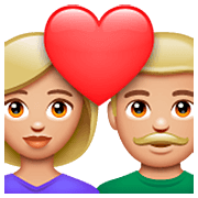 👩🏼‍❤️‍👨🏼 Emoji Pareja Enamorada - Mujer: Tono De Piel Claro Medio, Hombre: Tono De Piel Claro Medio en WhatsApp 2.23.2.72.