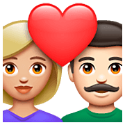 👩🏼‍❤️‍👨🏻 Emoji Pareja Enamorada - Mujer: Tono De Piel Claro Medio, Hombre: Tono De Piel Claro en WhatsApp 2.23.2.72.