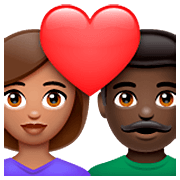 Emoji 👩🏽‍❤️‍👨🏿 Coppia Con Cuore - Donna: Carnagione Olivastra, Uomo: Carnagione Scura su WhatsApp 2.23.2.72.