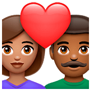Émoji 👩🏽‍❤️‍👨🏾 Couple Avec Cœur - Femme: Peau Légèrement Mate, Homme: Peau Mate sur WhatsApp 2.23.2.72.