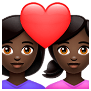 👩🏿‍❤️‍👩🏿 Emoji Casal Apaixonado - Mulher: Pele Escura, Mulher: Pele Escura na WhatsApp 2.23.2.72.