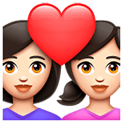 👩🏻‍❤️‍👩🏻 Emoji Casal Apaixonado - Mulher: Pele Clara, Mulher: Pele Clara na WhatsApp 2.23.2.72.