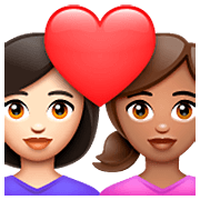 Emoji 👩🏻‍❤️‍👩🏽 Coppia Con Cuore - Donna: Carnagione Chiara, Donna: Carnagione Abbastanza Chiara su WhatsApp 2.23.2.72.