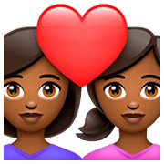 👩🏾‍❤️‍👩🏾 Emoji Pareja Enamorada - Mujer: Tono De Piel Oscuro Medio, Mujer: Tono De Piel Oscuro Medio en WhatsApp 2.23.2.72.