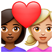 👩🏾‍❤️‍👩🏼 Emoji Pareja Enamorada - Mujer: Tono De Piel Oscuro Medio, Mujer: Tono De Piel Claro Medio en WhatsApp 2.23.2.72.