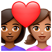 👩🏾‍❤️‍👩🏽 Emoji Pareja Enamorada - Mujer: Tono De Piel Oscuro Medio, Mujer: Tono De Piel Medio en WhatsApp 2.23.2.72.
