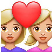 👩🏼‍❤️‍👩🏼 Emoji Pareja Enamorada - Mujer: Tono De Piel Claro Medio, Mujer: Tono De Piel Claro Medio en WhatsApp 2.23.2.72.