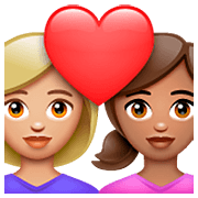👩🏼‍❤️‍👩🏽 Emoji Pareja Enamorada - Mujer: Tono De Piel Claro Medio, Mujer: Tono De Piel Medio en WhatsApp 2.23.2.72.