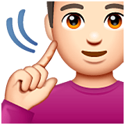 Emoji 🧏🏻‍♂️ Uomo Con Problemi Di Udito: Carnagione Chiara su WhatsApp 2.23.2.72.