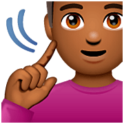 🧏🏾‍♂️ Emoji Homem Surdo: Pele Morena Escura na WhatsApp 2.23.2.72.